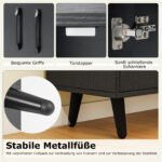 Knygų lentyna su atviromis lentynomis ir uždaroma spintele (Juoda) – Paveikslėlis 5