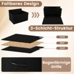 Komoda su 4 stalčiais ir mediniu stalviršiu (Juoda) – Paveikslėlis 4