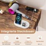 Kosmetinis staliukas su veidrodžiu apšvietimu ir įkrovimo stotele (Kaimiška ruda) – Paveikslėlis 5