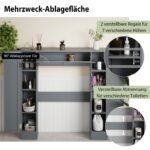 Laisvai pastatoma WC spintelė virš tualeto su reguliuojamomis lentynomis (Pilka)