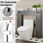 Laisvai pastatoma WC spintelė virš tualeto su reguliuojamomis lentynomis (Pilka)