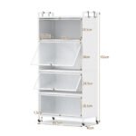 Laisvai pastatoma penkių lygių metalinė spinta su keturiomis atlenkiamomis durimis (Balta) – Paveikslėlis 2