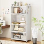 Laisvai pastatoma penkių lygių metalinė spinta su keturiomis atlenkiamomis durimis (Balta) – Paveikslėlis 4