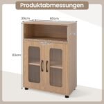 Laisvai pastatoma vonios spintelė su dviem durimis ir reguliuojama lentyna (Natūrali) – Paveikslėlis 2