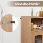 Laisvai pastatoma vonios spintelė su dviem durimis ir reguliuojama lentyna (Natūrali) – Paveikslėlis 5