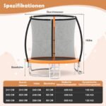 Lauko batutas su apsauginiu tinklu ir kopėčiomis Ø366 cm (Oranžinė) – Paveikslėlis 2