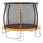 Lauko batutas su apsauginiu tinklu ir kopėčiomis Ø366 cm (Oranžinė)