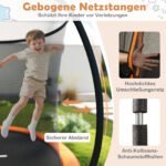 Lauko batutas su apsauginiu tinklu ir kopėčiomis Ø366 cm (Oranžinė) – Paveikslėlis 4