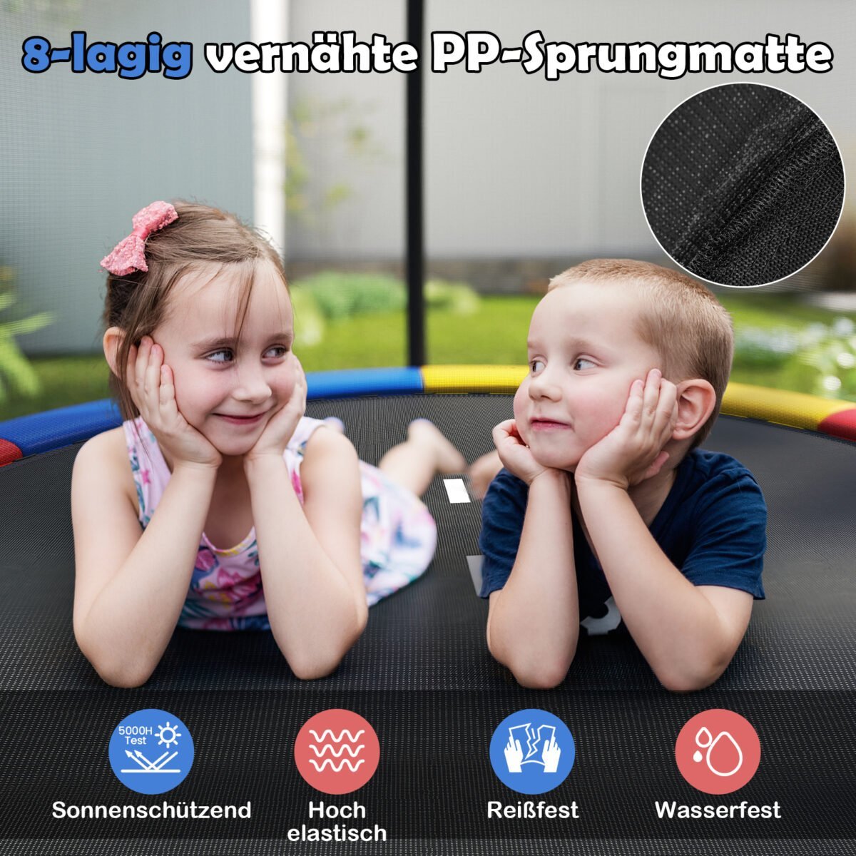 Lauko batutas su apsauginiu tinklu ir kopėčiomis Ø366 cm (Spalvotas) – Paveikslėlis 5