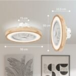 Lubinis ventiliatorius su šviestuvu, nuotolinio valdymo pulteliu, reversiniu varikliu ir reguliuojamu apšvietimu – Paveikslėlis 3