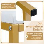 Makiažo kėdutė su minkšta sėdimąja dalimi ir tvirtu metaliniu rėmu (Balta) – Paveikslėlis 3