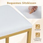 Makiažo kėdutė su minkšta sėdimąja dalimi ir tvirtu metaliniu rėmu (Balta) – Paveikslėlis 5