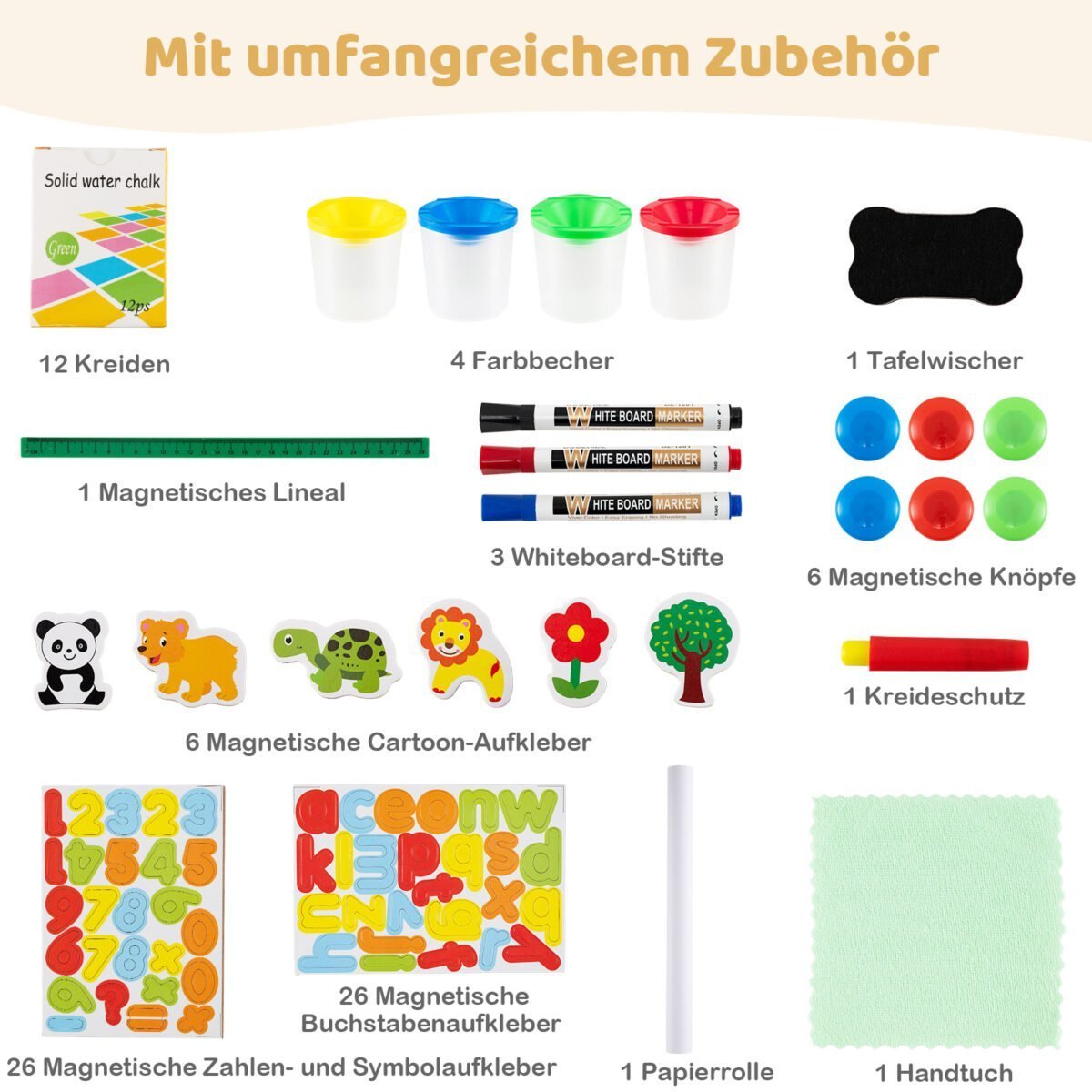 Medinė dvipusė sulankstoma vaikų molberto lenta (Natūrali) – Paveikslėlis 3