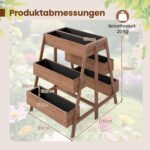 Medinė daugiaaukštė pakelta lysvė su 6 sodinimo dėžėmis (Natūrali) – Paveikslėlis 2