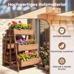 Medinė daugiaaukštė pakelta lysvė su 6 sodinimo dėžėmis (Natūrali) – Paveikslėlis 3