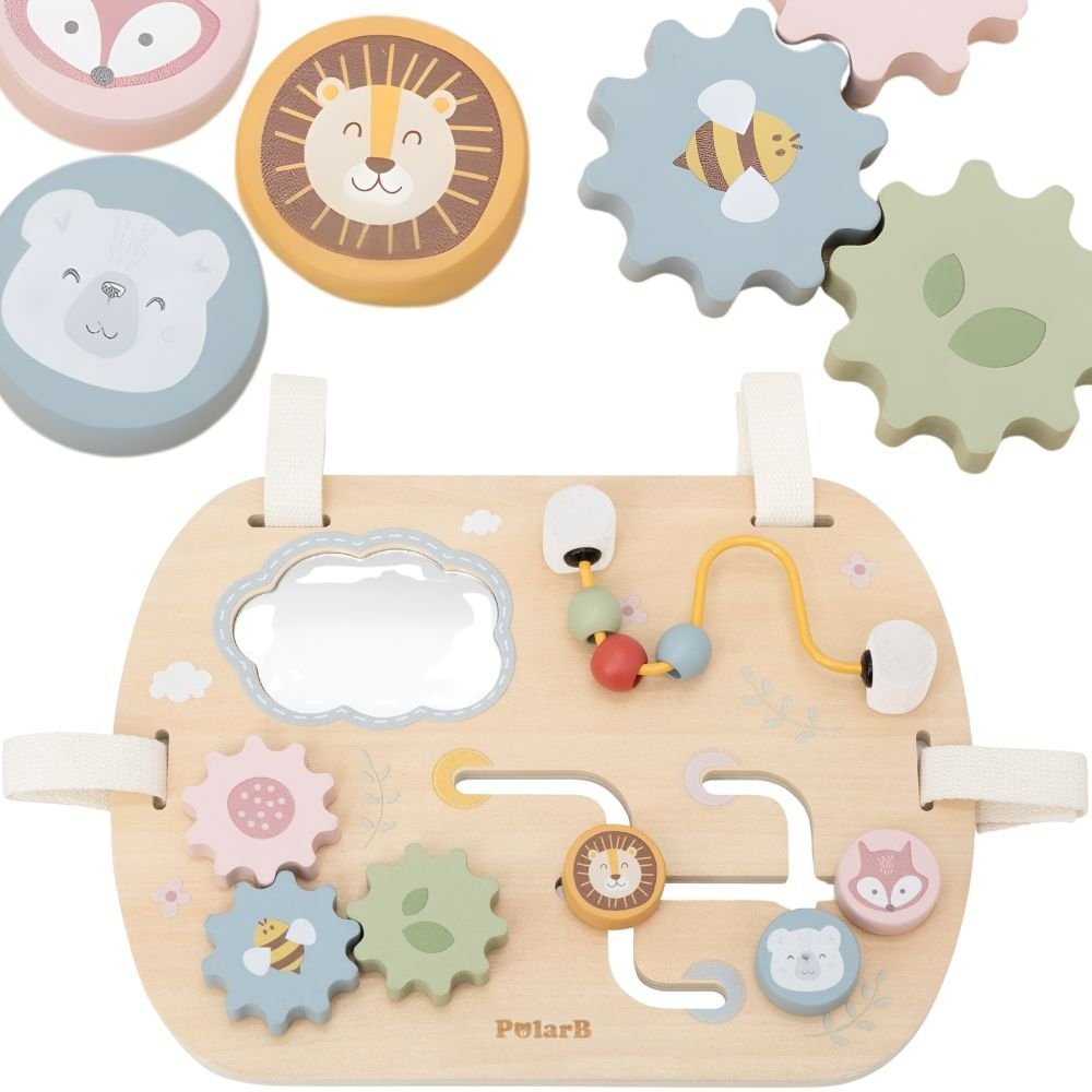 Medinė lavinamoji veiklos lentelė su tvirtinimu