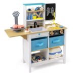 Medinis Gydytojo Kabineto Žaidimų Rinkinys Vaikams su Rašomąja Lentele ir Svarstyklėmis (Balta)