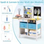 Medinis gydytojo kabineto žaidimų rinkinys vaikams su rašomąja lentele ir svarstyklėmis (Balta) – Paveikslėlis 4