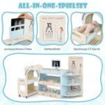 Medinis medikų žaidimų rinkinys vaikams su žaisliniu KT aparatu ir regos lentele (Mėlyna) – Paveikslėlis 3