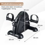 Mini pedalų treniruoklis su LCD ekranu rankoms ir kojoms (Juoda) – Paveikslėlis 2