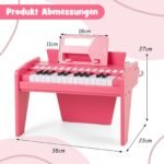 Skaitmeninis pianinas vaikams su 25 klaviatūros mygtukais ir reguliuojamu greičiu (Rožinė) – Paveikslėlis 2