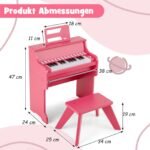 Mini skaitmeninis pianinas vaikams su 25 klavišais ir mokomuoju režimu (Rožinė) – Paveikslėlis 2