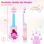 Mini ukulelė pradedantiesiems vaikams su 4 nailono stygomis (Rožinė) – Paveikslėlis 2