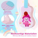 Mini ukulelė pradedantiesiems vaikams su 4 nailono stygomis (Rožinė) – Paveikslėlis 5