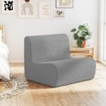 Minkštas grindų sėdmaišio tipo krėslas su ergonomine atrama (Pilka) – Paveikslėlis 3