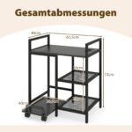 Mobilus 3 pakopų spausdintuvo stovas su įkrovimo stotele (Juoda) – Paveikslėlis 2