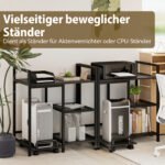 Mobilus 3 pakopų spausdintuvo stovas su įkrovimo stotele (Juoda) – Paveikslėlis 3