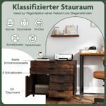 Mobili biuro spintelė su 5 stalčiais ir atidaroma spintele (Ruda) – Paveikslėlis 3