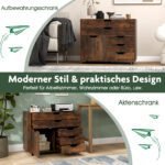 Mobili biuro spintelė su 5 stalčiais ir atidaroma spintele (Ruda) – Paveikslėlis 5