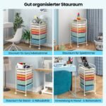 Mobilus stalčių vežimėlis su 6 stalčiais ir metaliniu rėmu (Įvairiaspalvė) – Paveikslėlis 3