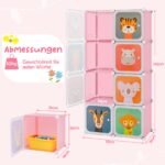 Modulinė vaikiška spinta su 8 skyriais ir kabyklos zona (Rožinė) – Paveikslėlis 2