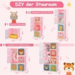 Modulinė vaikiška spinta su 8 skyriais ir kabyklos zona (Rožinė) – Paveikslėlis 5