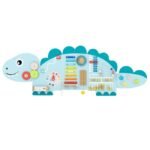Montessori medinė sensorinė veiklos siena vaikams Dinozauras (Mėlyna)