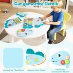 Montessori medinė sensorinė veiklos siena vaikams Dinozauras (Mėlyna)