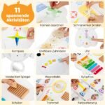Montessori edukacinė veiklos lenta ant sienos vaikams 11-in-1 (Balta)