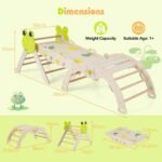 Montessori medinis 3 dalių laipiojimo rinkinys su trikampiu arka ir čiuožyne-rampa (Natūrali) – Paveikslėlis 2