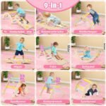 Montessori medinis laipiojimo rinkinys vaikams su sulankstomu trikampiu (Pastelinių spalvų) – Paveikslėlis 2