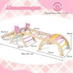 Montessori medinis laipiojimo rinkinys vaikams su sulankstomu trikampiu (Pastelinių spalvų)