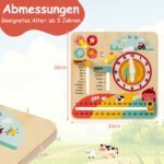 Montessori medinis mokomasis laikrodis-kalendorius vaikams (Įvairiaspalvė) – Paveikslėlis 2