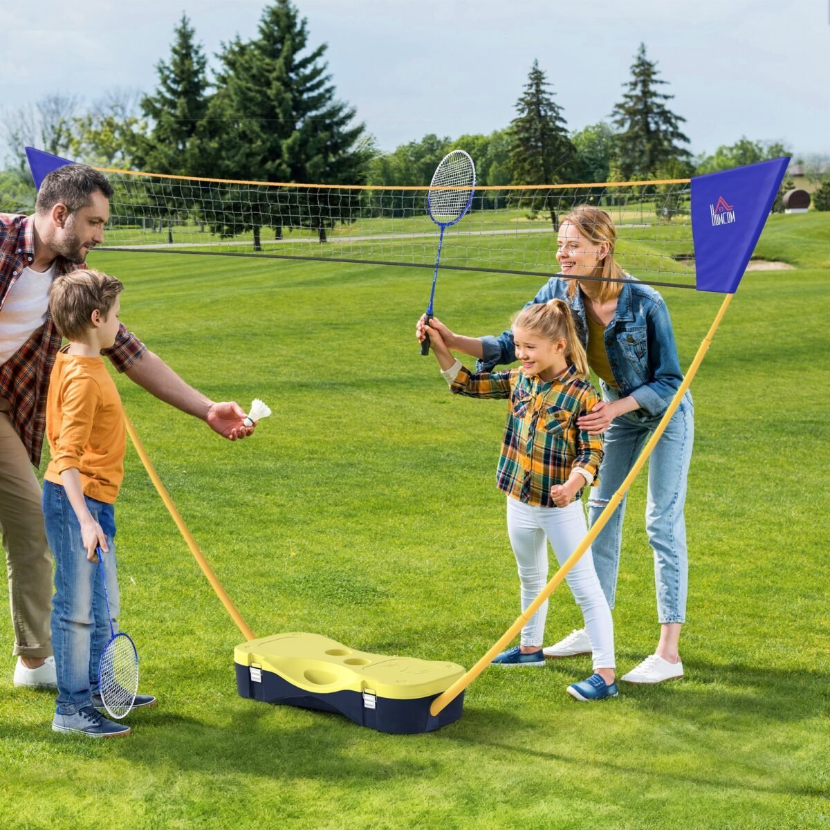 Nešiojamas badmintono tinklo komplektas su 4 raketėmis – Paveikslėlis 2