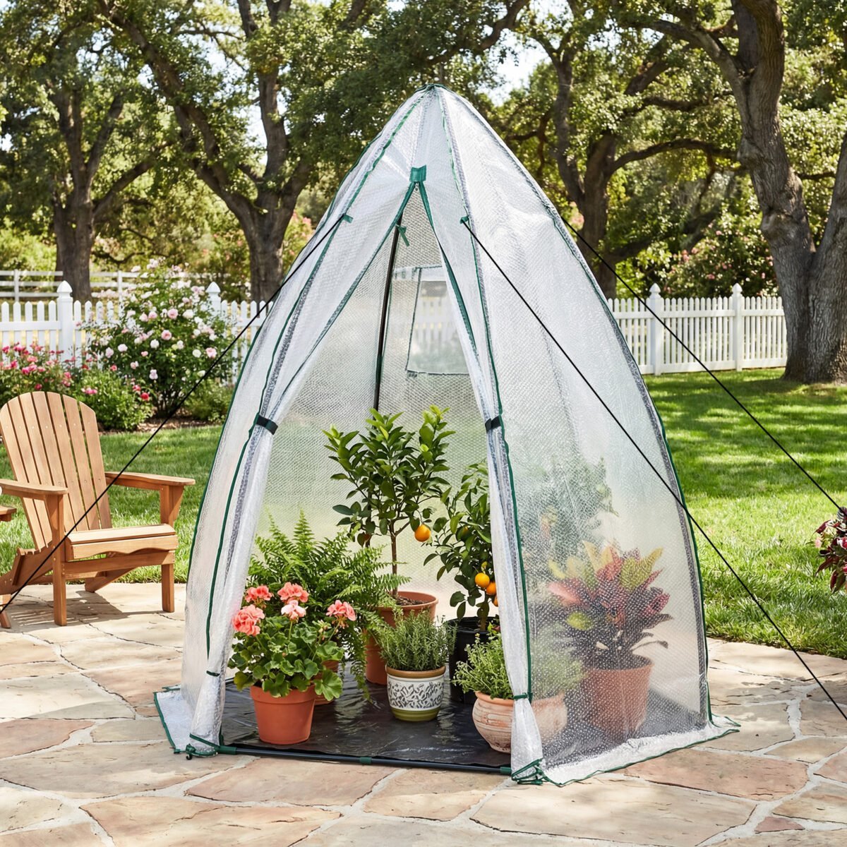 Nešiojamas mini šiltnamis su pūslėta PE danga (Balta) – Paveikslėlis 3