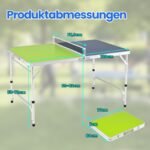 Nešiojamas sulankstomas stalo teniso stalas su reguliuojamu aukščiu (Mėlyna ir žalia) – Paveikslėlis 2