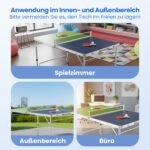 Nešiojamas sulankstomas stalo teniso stalas su reguliuojamu aukščiu (Mėlyna ir žalia) – Paveikslėlis 3