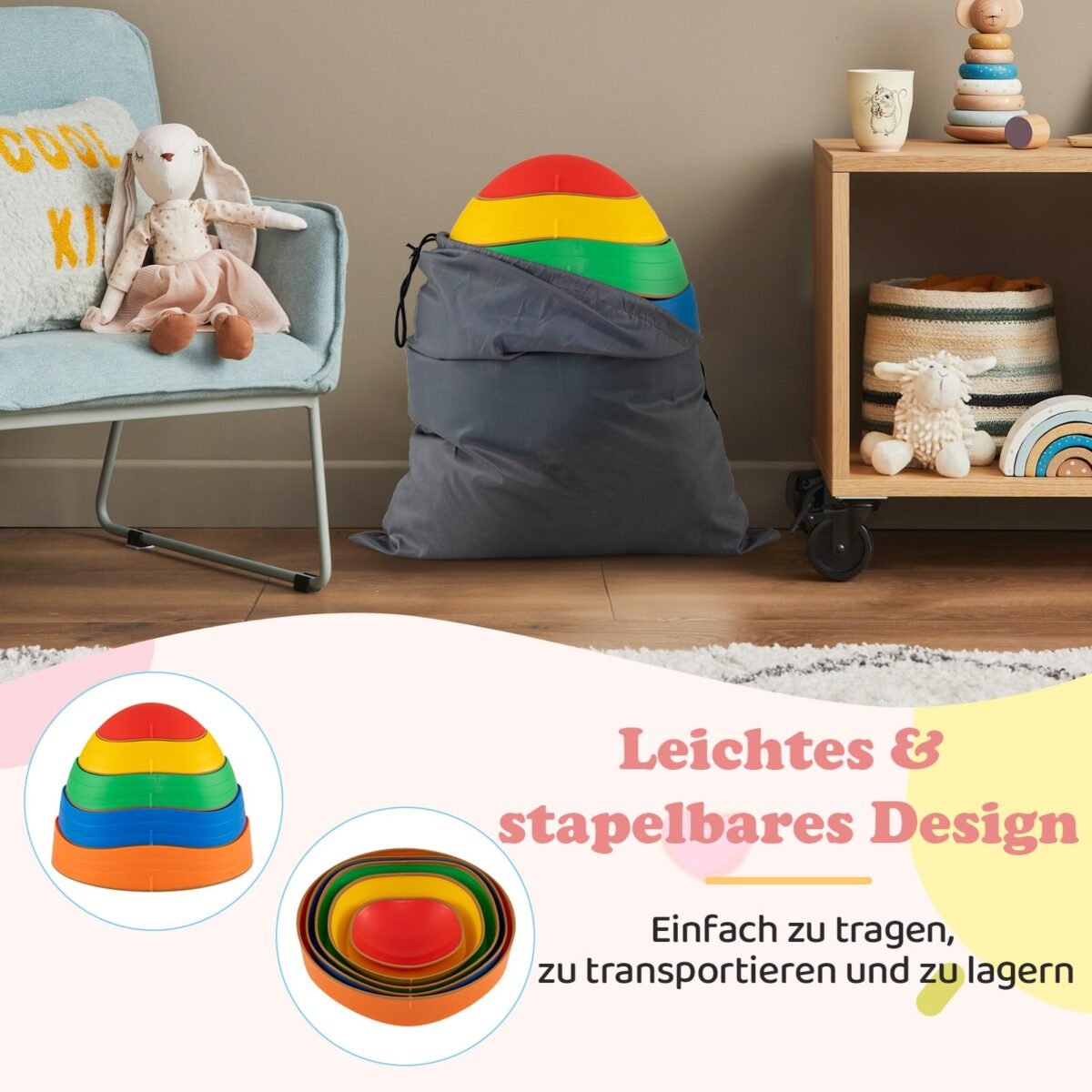 Neslystantys balansavimo akmenys vaikams – iki 75 kg (Įvairiaspalvė) – Paveikslėlis 4