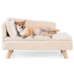 Paaukštinta minkšta sofa smulkiems ir vidutiniams augintiniams (Balta)