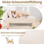 Paaukštinta minkšta sofa smulkiems ir vidutiniams augintiniams (Balta)